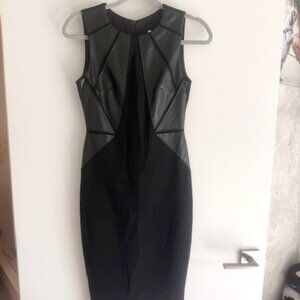 Bailey 44 Black Cocktail Dress with Leather Details